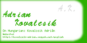 adrian kovalcsik business card