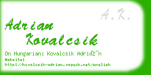 adrian kovalcsik business card